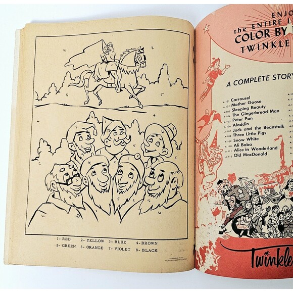 Snow White & The Seven Dwarfs 1962 Coloring Book USA 29 Cent Complete *READ*EUC - Picture 5 of 10